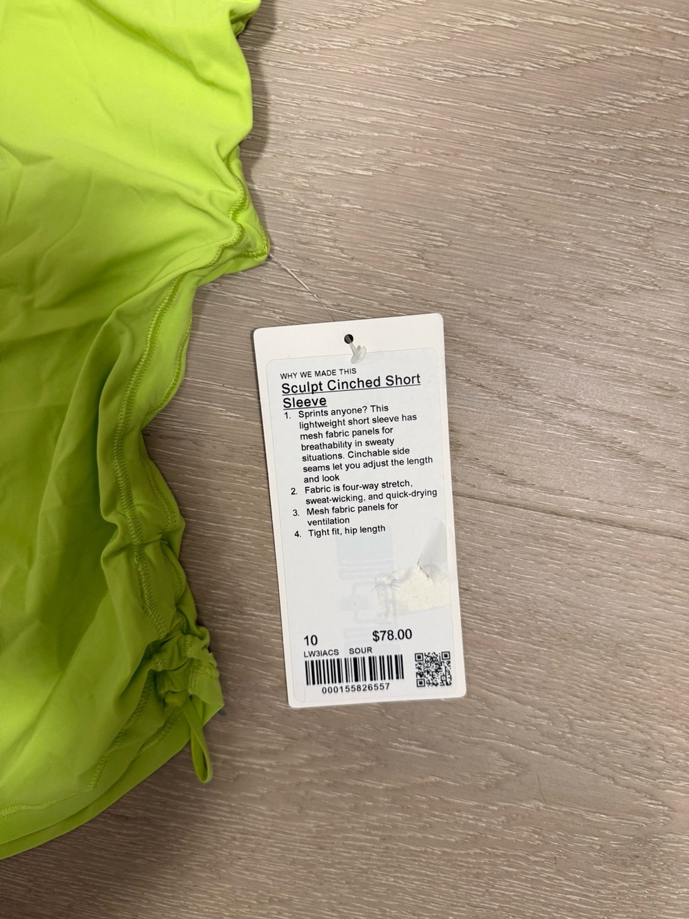 lululemon athletica Short Sleeve Active Tee - Neon Lime - Picture 3 of 4